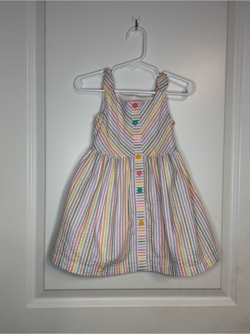 Bonnie Baby Pastel Multi-Stripe Button-Front Sundress
